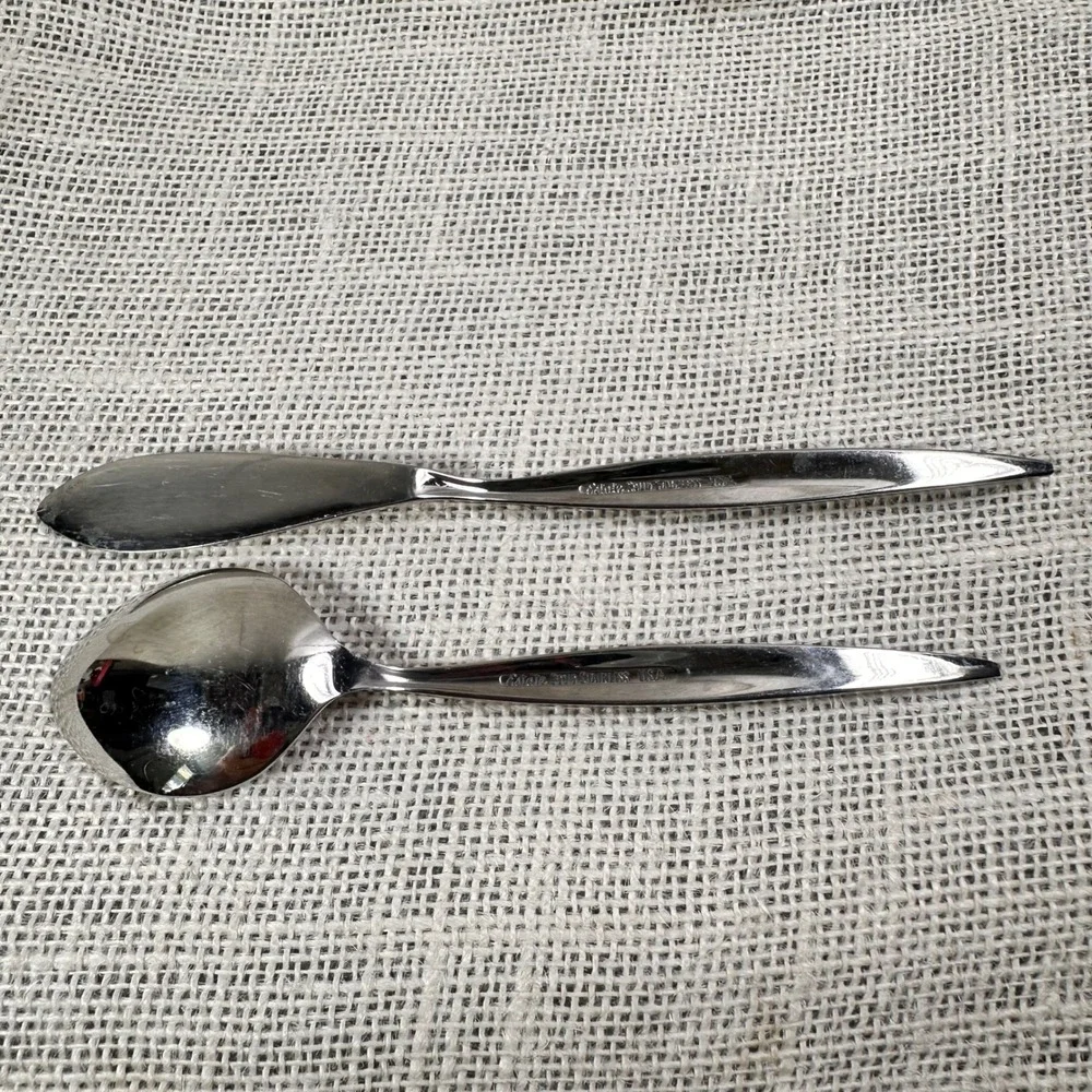 Ebbtide Estate Stainless Butter Knife Sugar Spoon Set USA Replacement Flatware